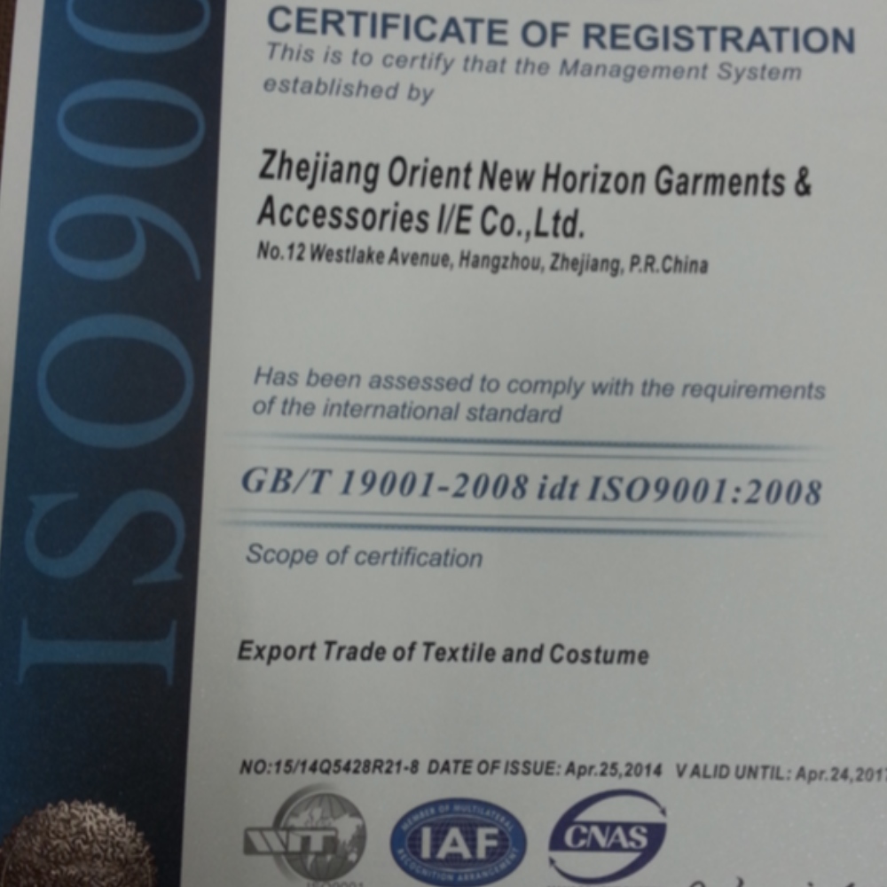 Zhejiang Orient New Horizon Garments&Accessories I/E CO.,LTD